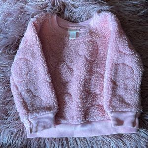 Baby girls’ shiny heart cozy sweatshirt - pink